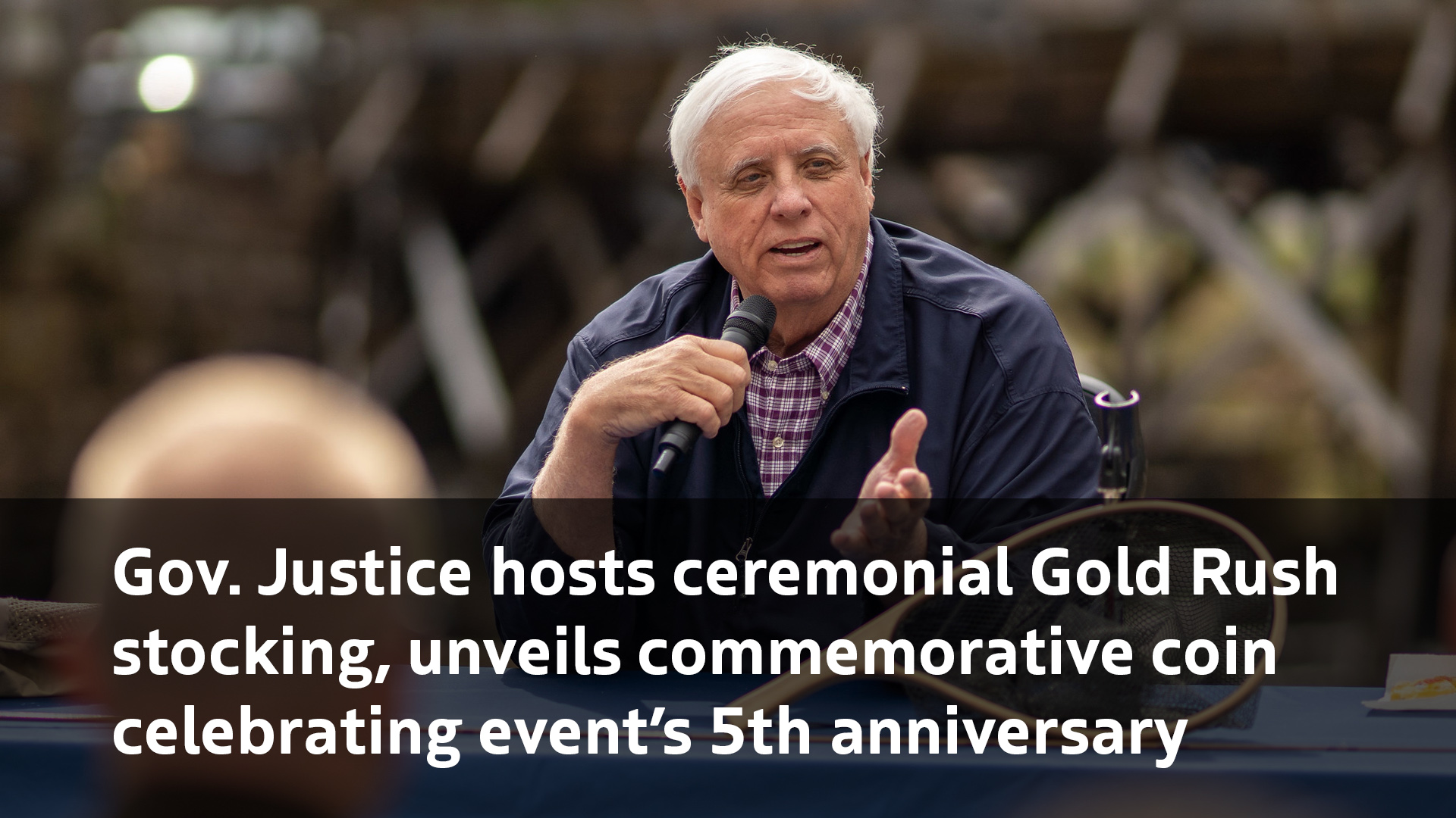 Gov. Justice hosts ceremonial Gold Rush stocking, unveils commemorative